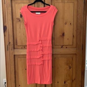 Nicole Miller Salmon colored short sleeve dress.